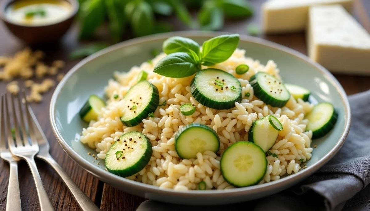 Orzo aux courgettes et crème de feta : une recette réinventée