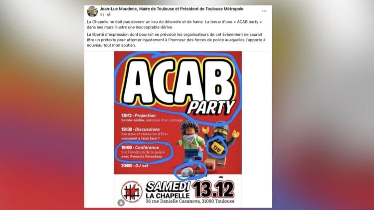 Un vent de controverse souffle sur l'ACAB Party à Toulouse
