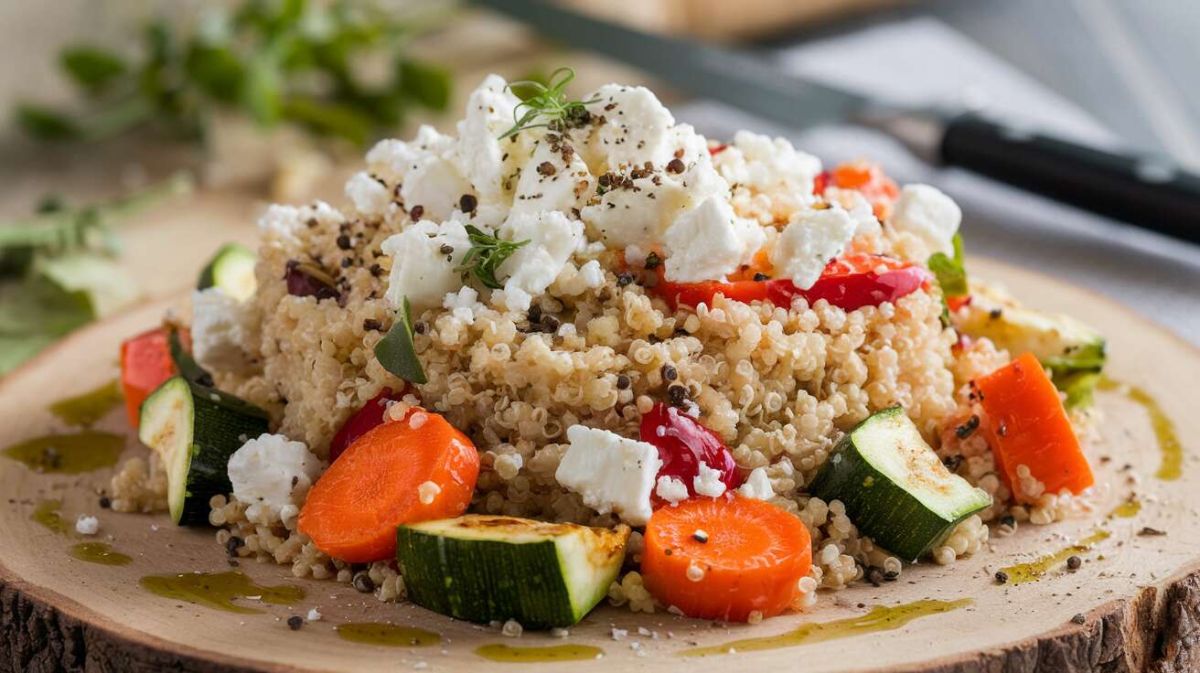 Légumes rôtis, feta et quinoa : un délice rapide et équilibré