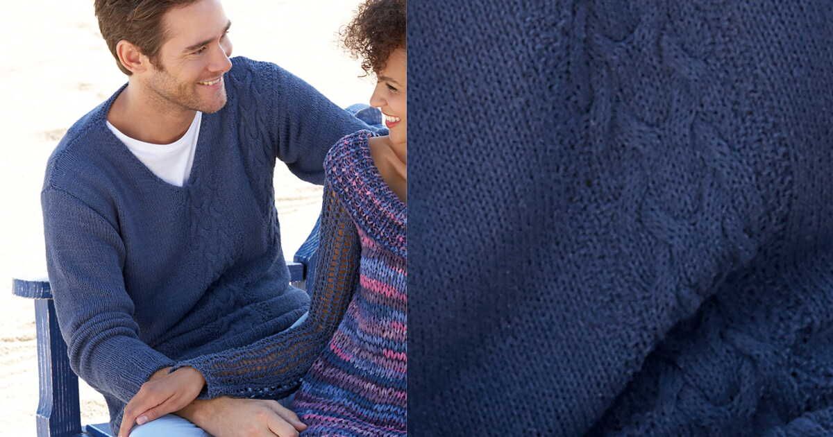 Le pull V en torsades pour homme