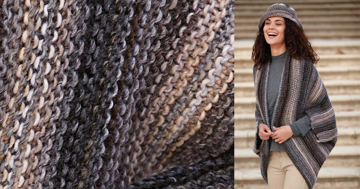 L'élégance intemporelle du poncho rayé et de son chapeau