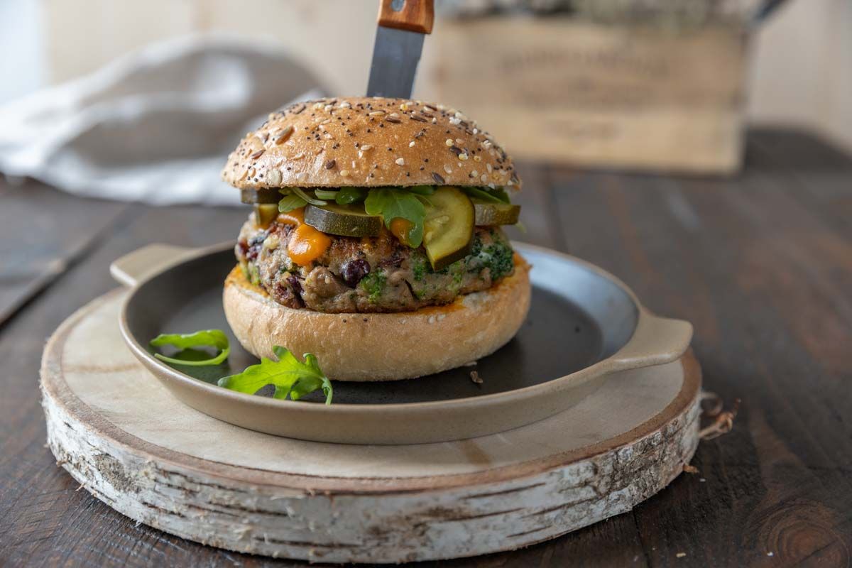 Le burger végétarien aux champignons