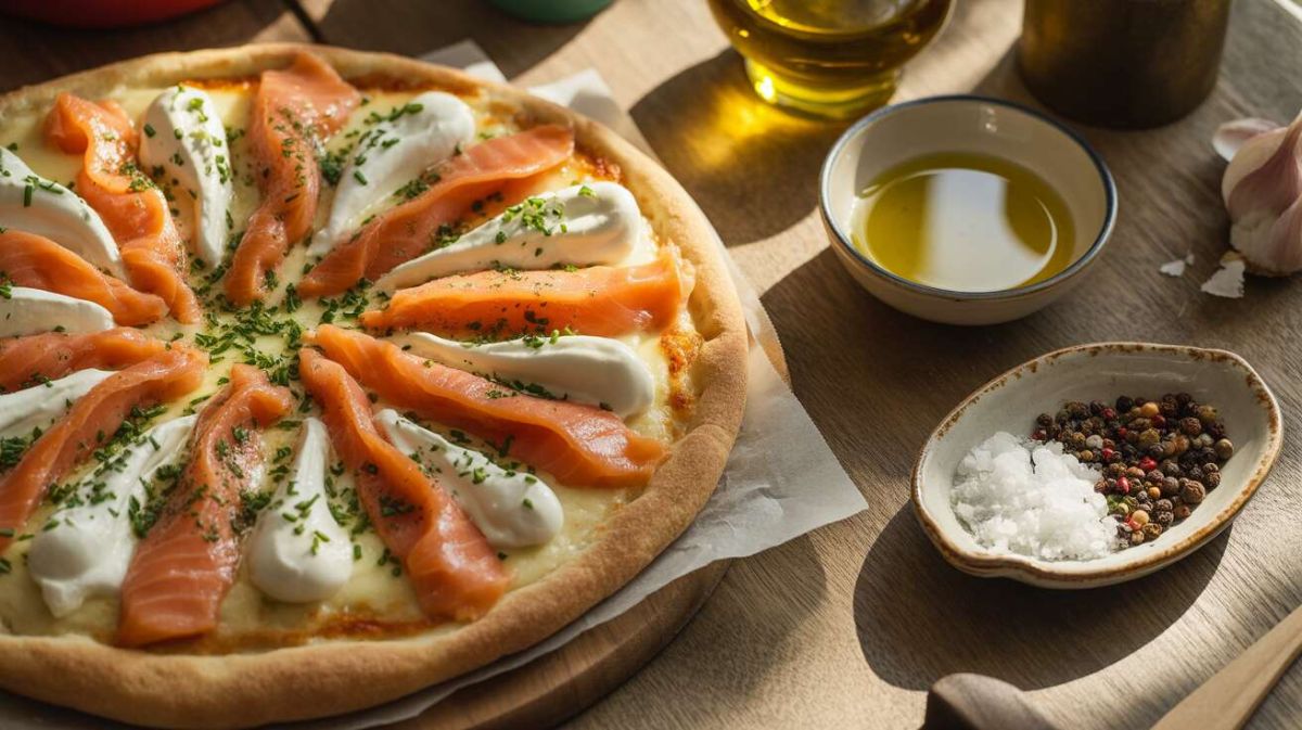 Savourez une pizza au saumon et fromage frais revisitée
