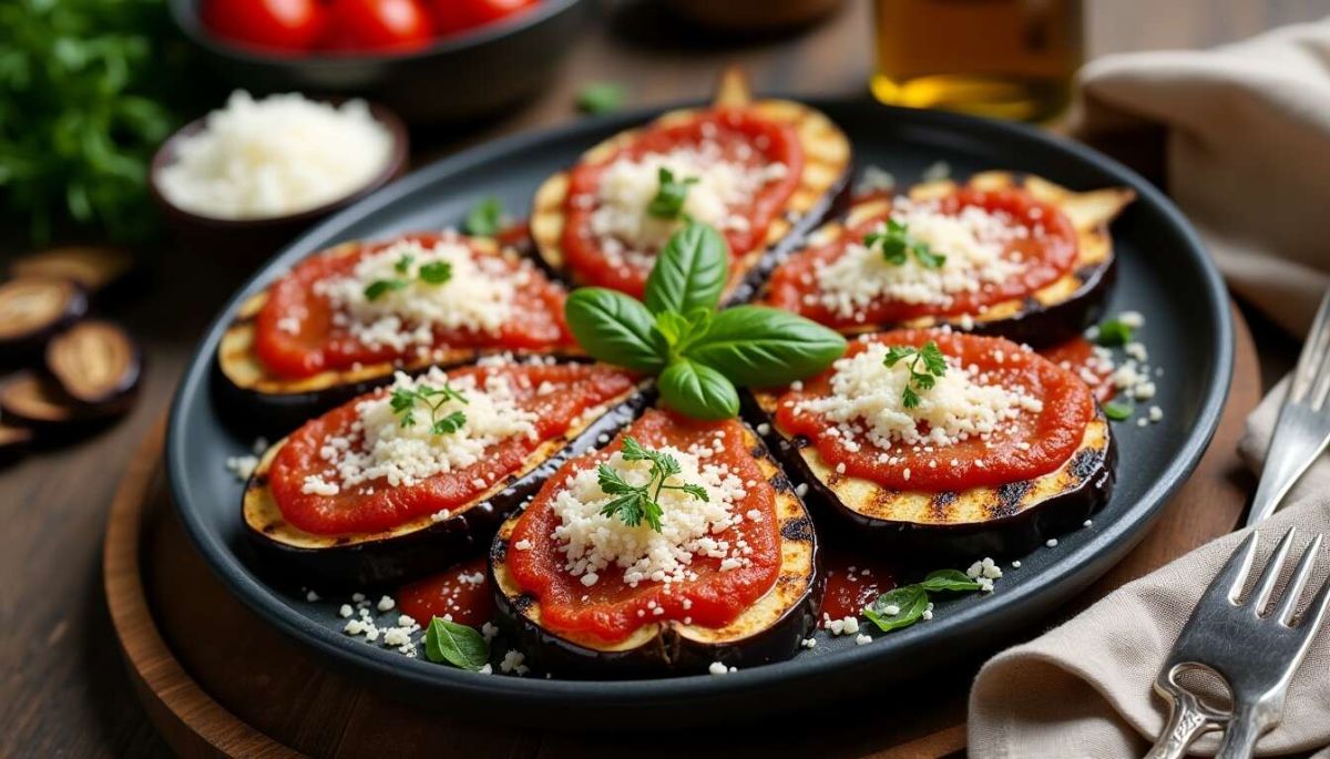 Aubergines grillées, tomate et parmesan : un délice méditerranéen à découvrir