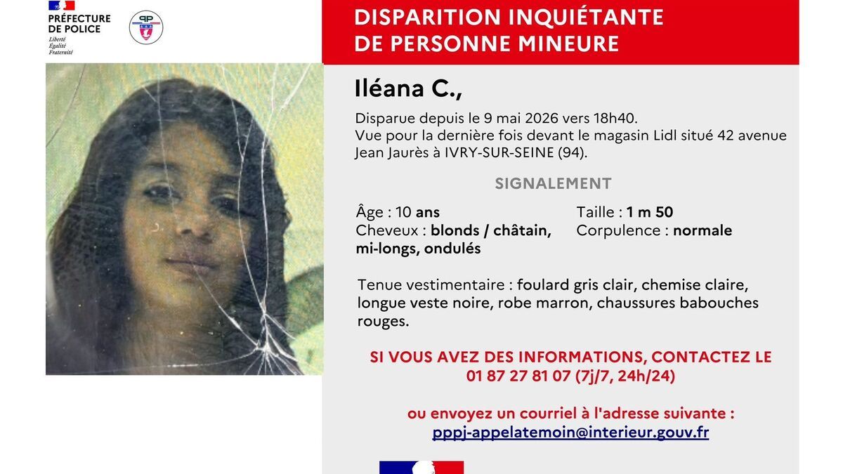 Ivry-sur-Seine : l'appel urgent pour retrouver Iléana, 10 ans, disparue depuis cinq jours