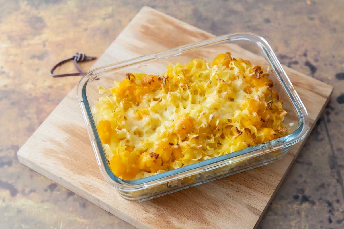 Savoureux gratin de pâtes à la butternut