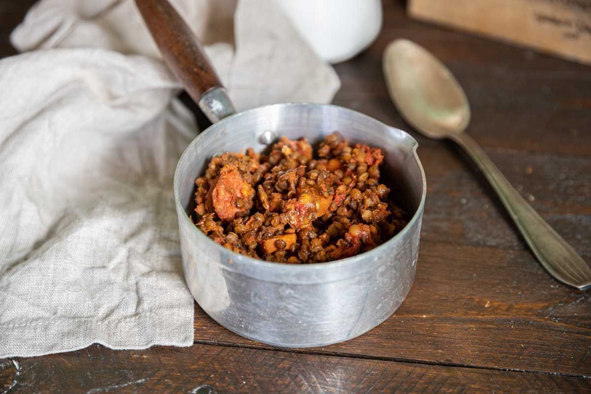 Lentilles bolognaise au chorizo au Cookeo