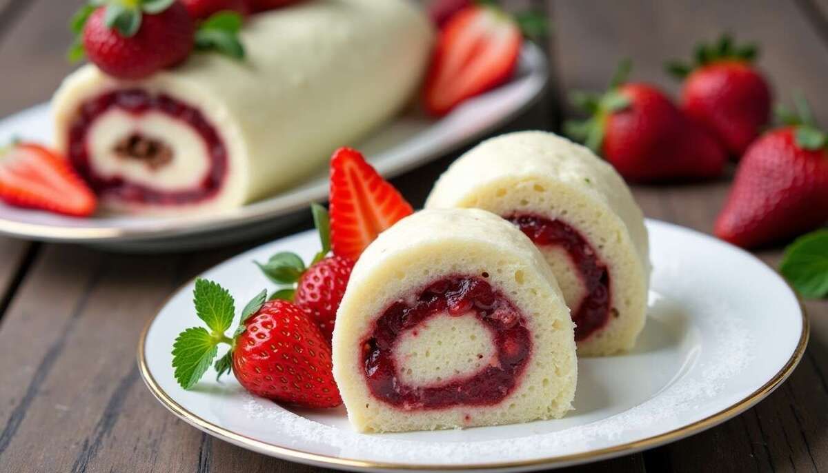 La douceur du biscuit roulé aux fraises de Cyril Lignac