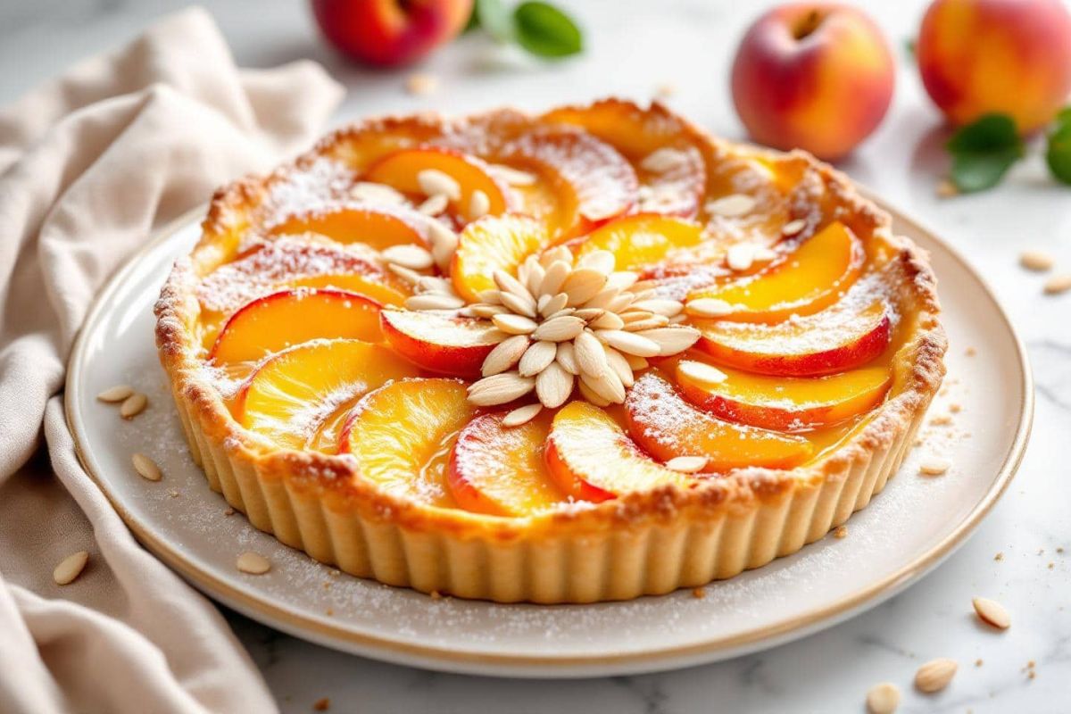 Tarte amandine à la pêche : un délice moelleux qui prolonge l'été
