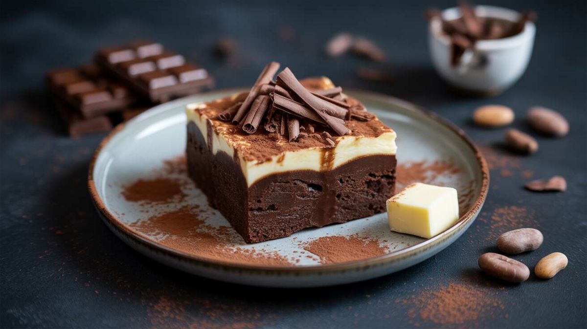 L'art du brownie chocolat noir et fromage frais